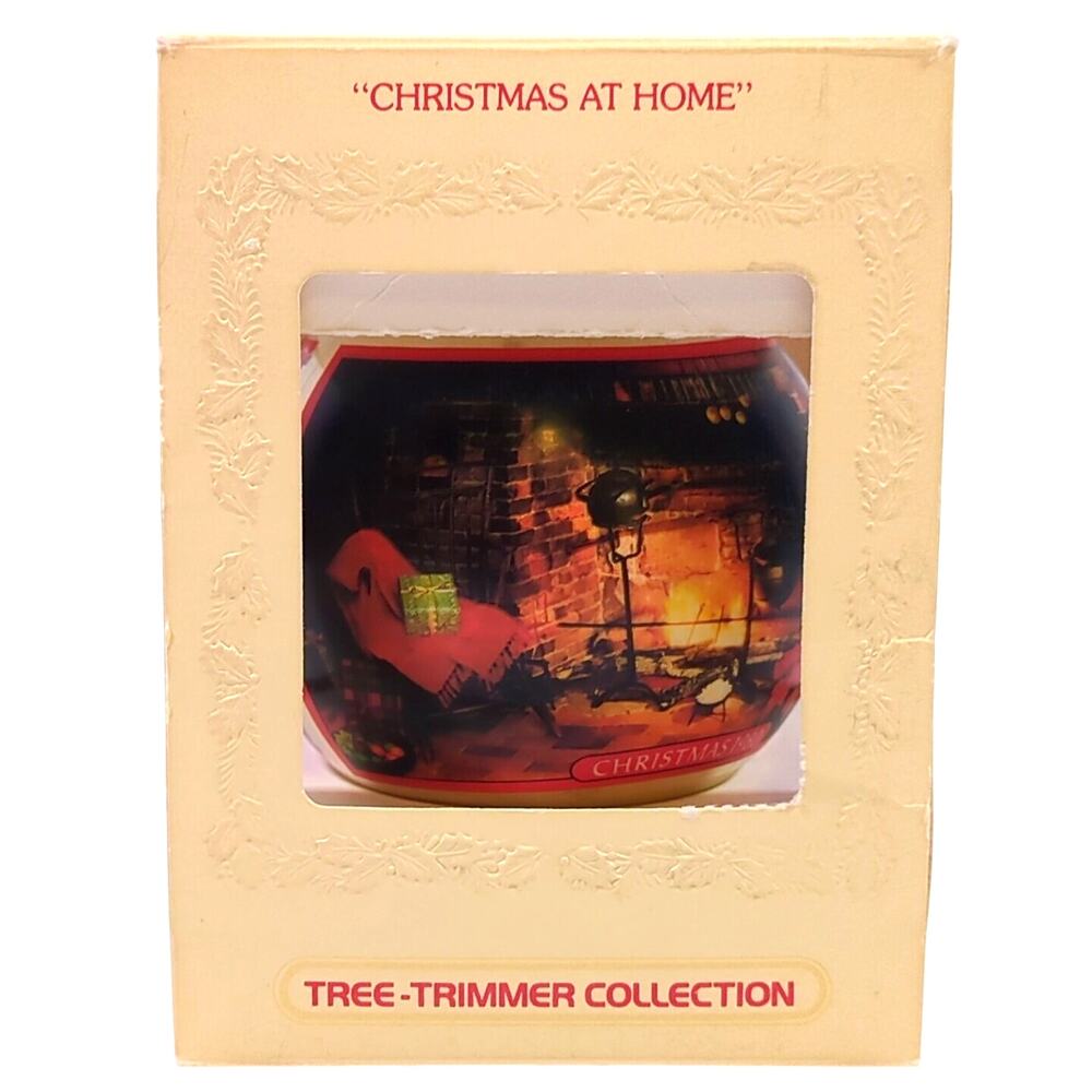 Hallmark Christmas at Home Glass Ornament (1980) - Vintage - GOOD